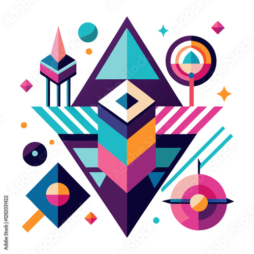 Abstract geometric shapes with vibrant colors 