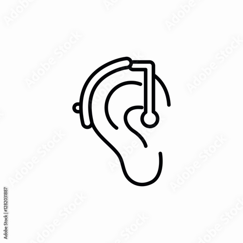 ear hearing aid icon sign vector