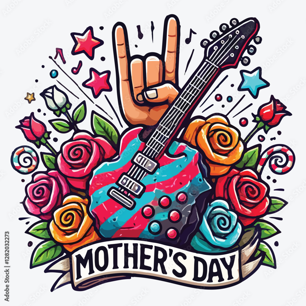 Obraz premium Mothers day Rock Poster stock illustration