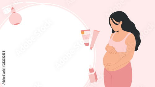 a pregnant woman.  Can use for template, web, app, poster, banner.