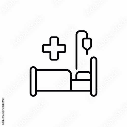 hospital room icon sign vector