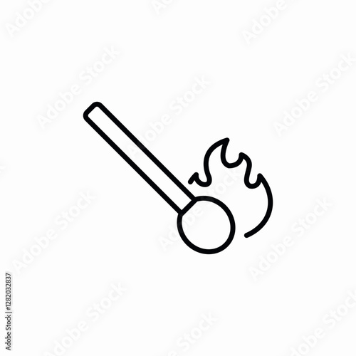 match flame icon sign vector