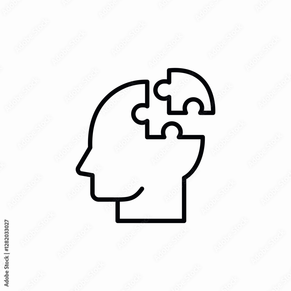 mind piece icon sign vector mind piece icon sign vector