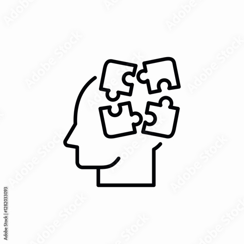 mind puzzle solve icon sign vector