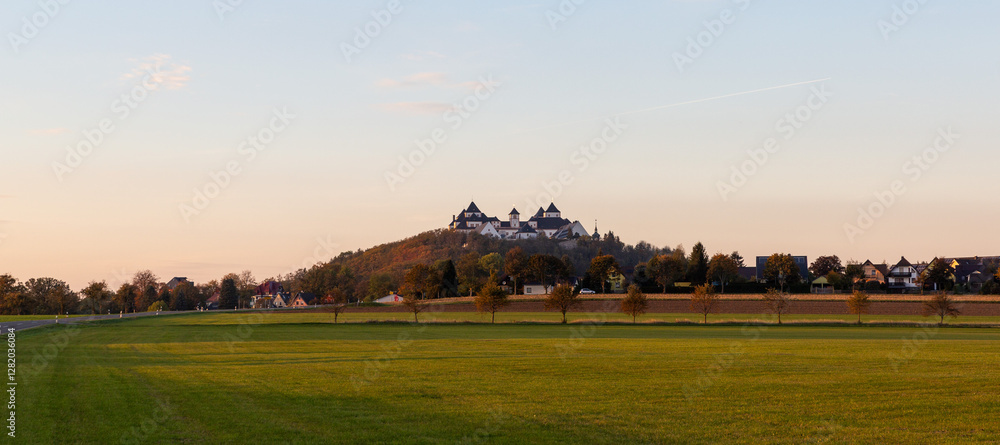 View of Augustusburg Hunting Lodge on the northern edge of the Ore Mountains, Germany