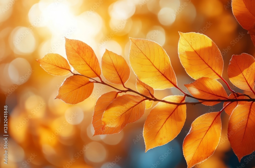 Golden Autumn Leaves in Sunlight Golden Autumn Leaves in Sunlight