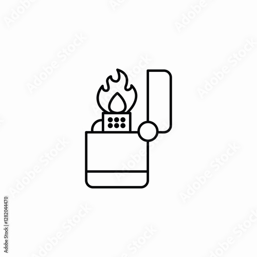 pocket lid lighter icon sign vector