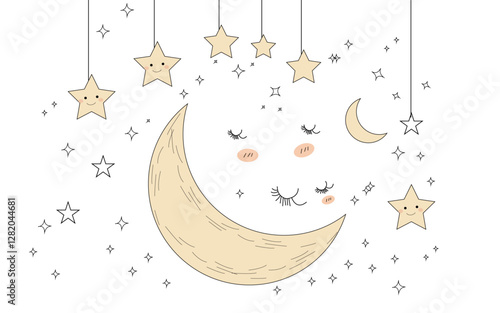 Ramazan Celestial Harmony: Moon & Stars Vector Art for a Blessed Holy Month