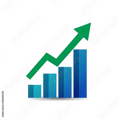 Free Download Bar Chart with Upward Green Arrow Representing Business Growth and Success - GFXLoad