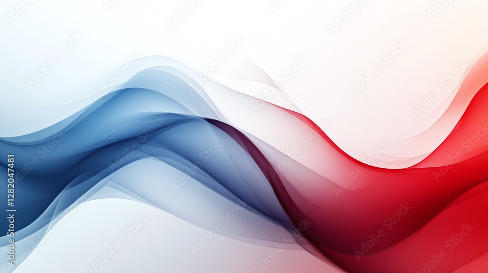 Obraz premium Modern abstract simple background with a red and blue gradient wave pattern, beautiful illustration design.