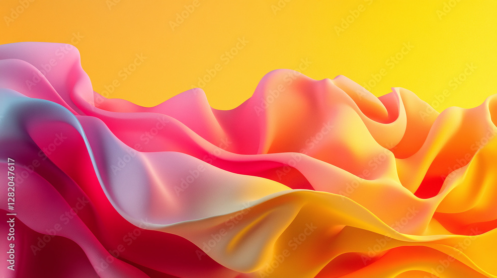 Fototapeta premium Modern abstract colourful yellow, orange and red gradient background with fluid wave motion texture.