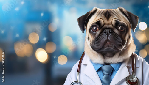 cute pug banner for veterinarian s day photo