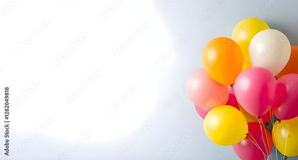 Bunch of bright balloons and space for text against color background Bunch of bright balloons and space for text against color background