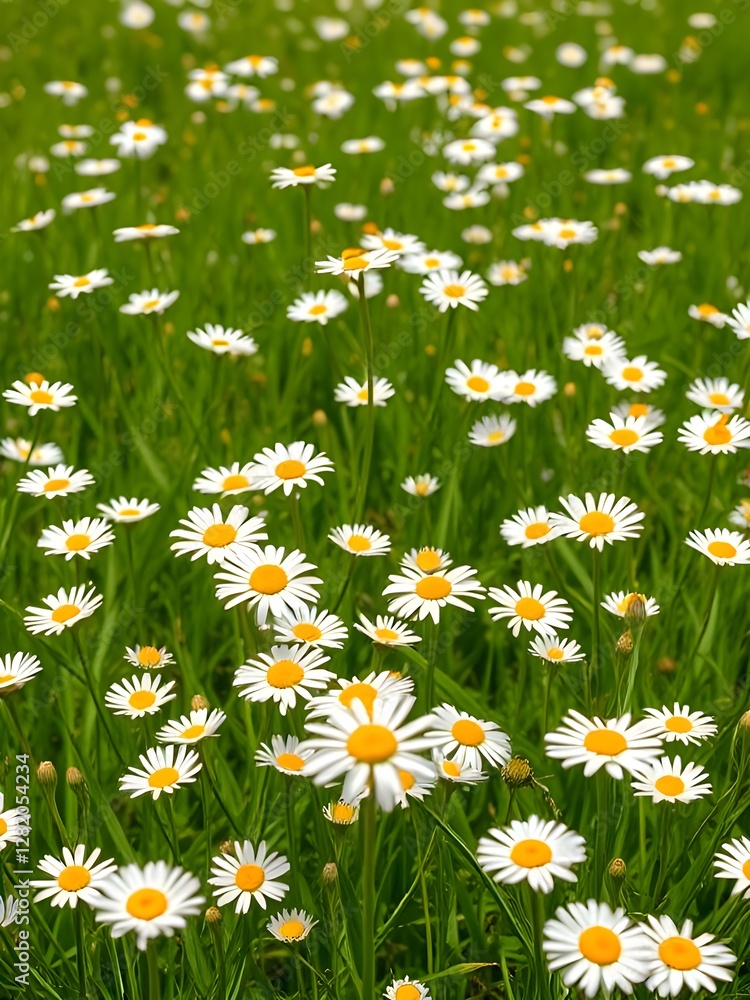 Fototapeta premium wallpaper seamless background of field of daisies in spring