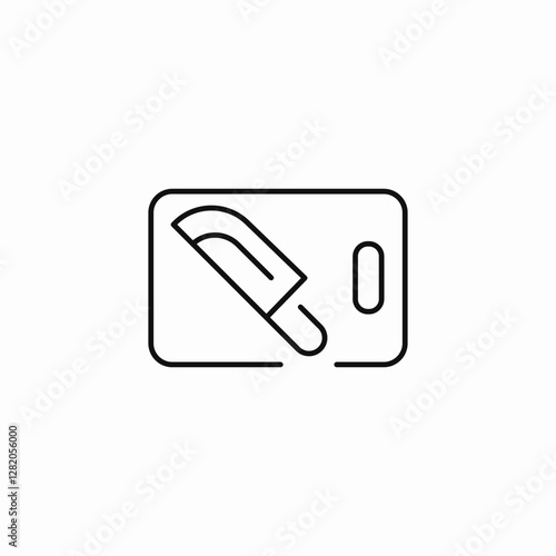 knife chopping board icon sign vector