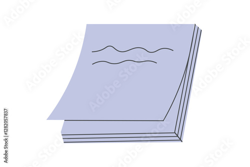 Sticky notes, sticky paper pad for memos and reminders.  Flat  simple illustration isolated on a white background	