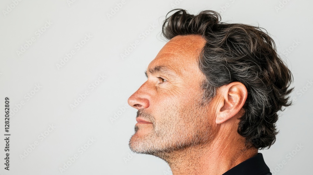 Fototapeta premium The image features a middle-aged man.