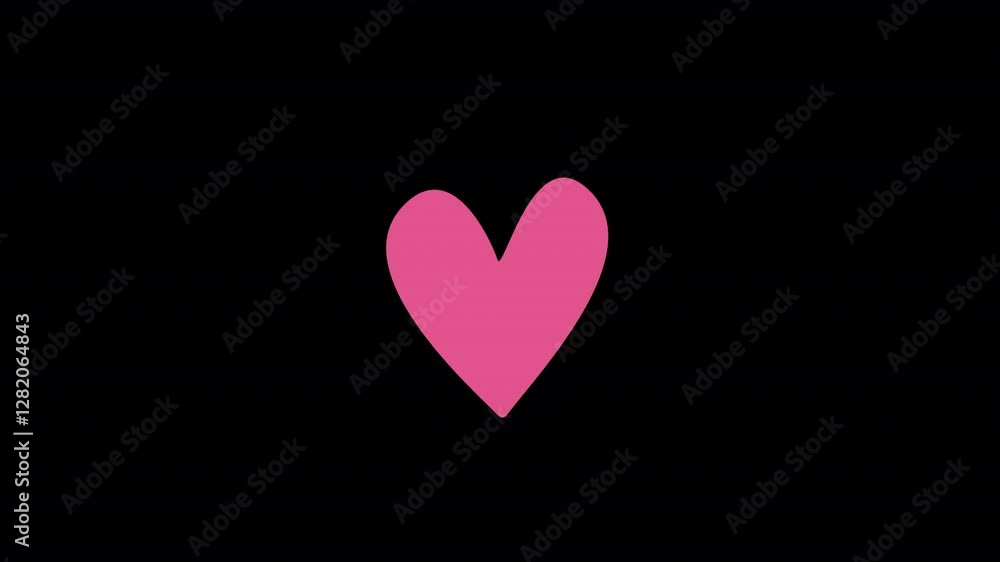 2D animation pink heart on a transparent background alpha channel. Love motion design element for Valentines day 2D animation pink heart on a transparent background alpha channel. Love motion design element for Valentines day