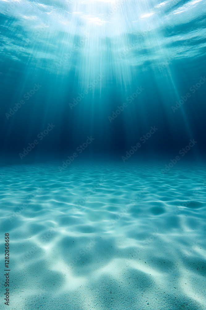 Sunlight shining through clear ocean water Sunlight shining through clear ocean water