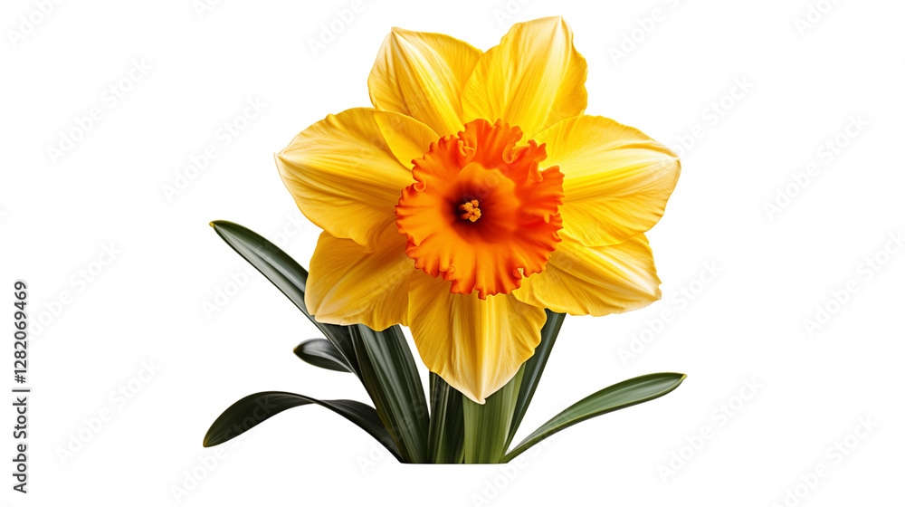 Yellow Daffodil Spring Bloom, Fresh Petals for Nature Themes, isolated on transparent background. Yellow Daffodil Spring Bloom, Fresh Petals for Nature Themes, isolated on transparent background.