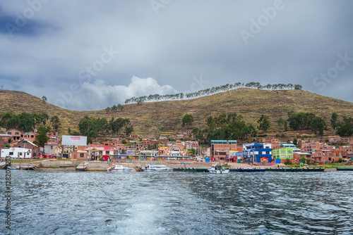 San Pablo de Tiquina is a small town in the La Paz Department in Bolivia. It is the seat of the San Pablo de Tiquina Canton on Titicaca Lake in Bolivia. photo