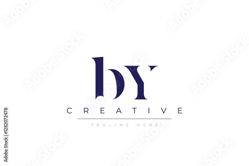 bY abstract  minimalist letters Logo Monogram. It is a minimalist logo, this logo is made by combining two letters
