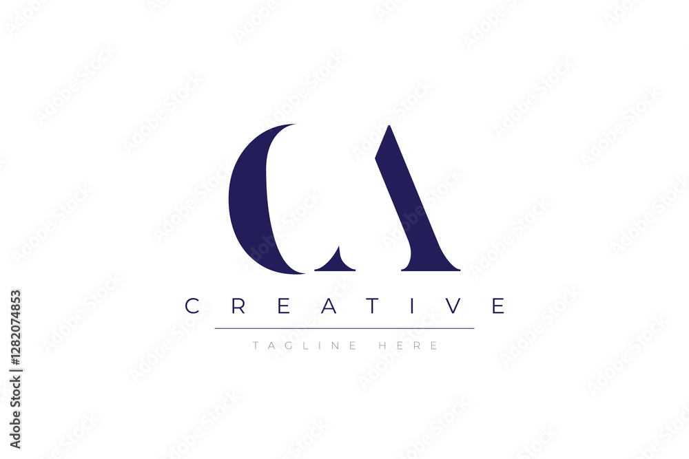 Obraz premium dA abstract minimalist letters Logo Monogram. It is a minimalist logo, this logo is made by combining two letters