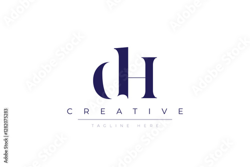 dH abstract  minimalist letters Logo Monogram. It is a minimalist logo, this logo is made by combining two letters