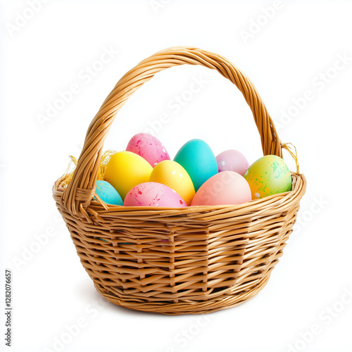 Easter basket on a white background