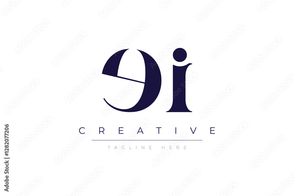 eI abstract minimalist letters Logo Monogram. It is a minimalist logo, this logo is made by combining two letters eI abstract minimalist letters Logo Monogram. It is a minimalist logo, this logo is made by combining two letters