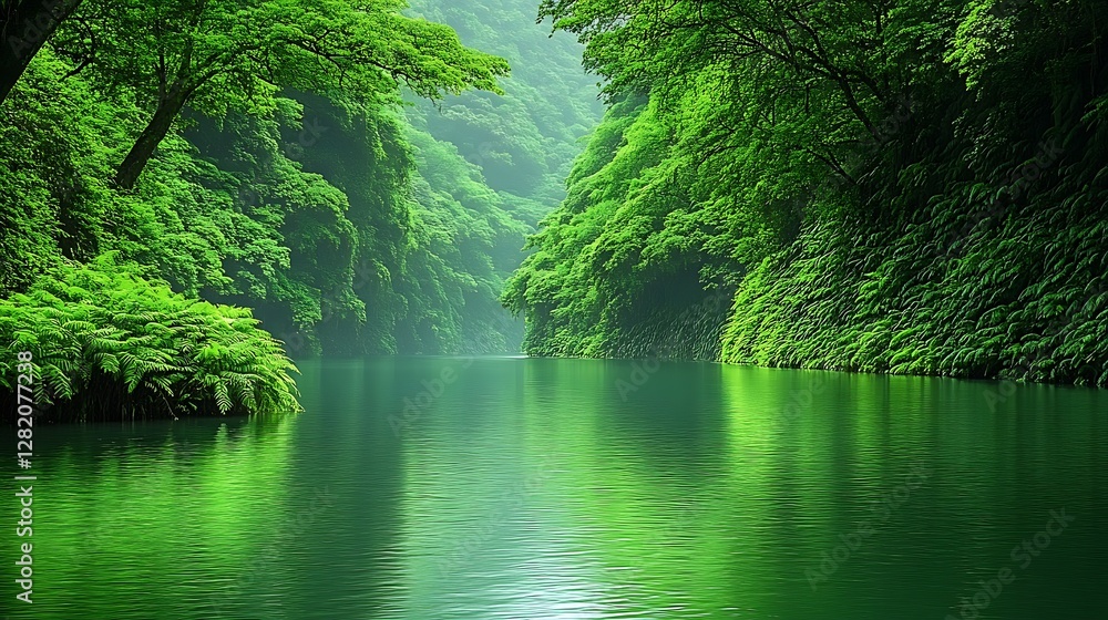 A dramatic fjord with steep cliffs and calm reflective waters, surrounded by dense evergreen forests