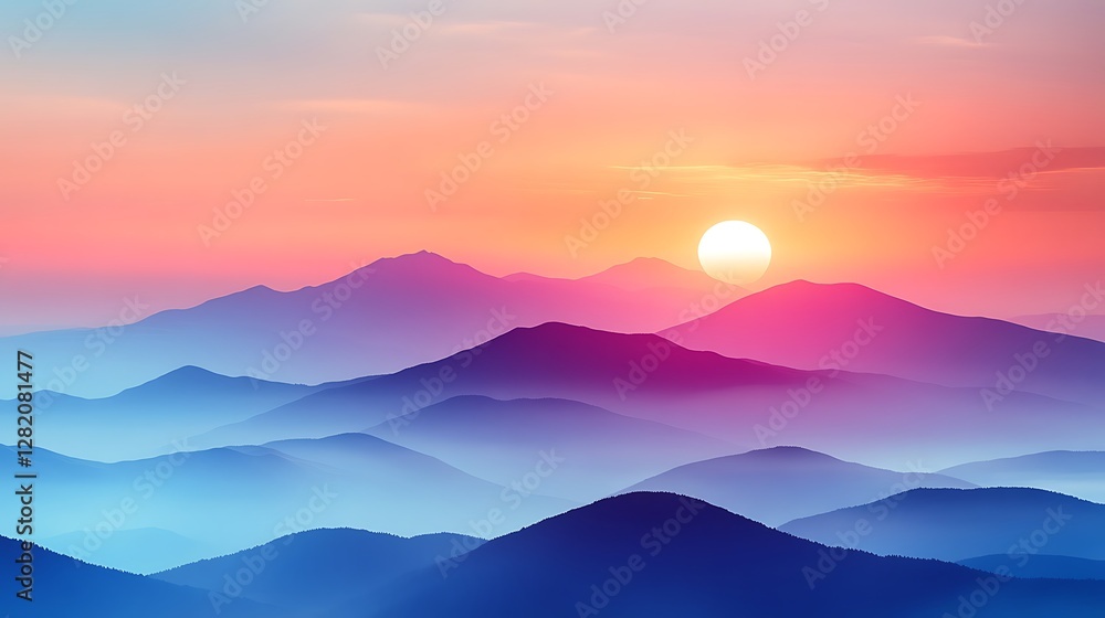 Thick mist blanketing the mountain range with clouds drifting through the jagged ridges as dawn breaks. Thick mist blanketing the mountain range with clouds drifting through the jagged ridges as dawn breaks.