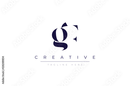 gF abstract  minimalist letters Logo Monogram. It is a minimalist logo, this logo is made by combining two letters