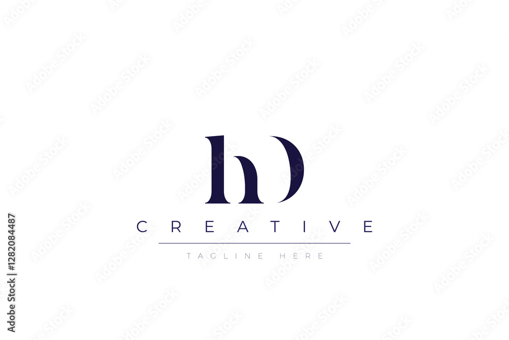 Fototapeta premium hD abstract minimalist letters Logo Monogram. It is a minimalist logo, this logo is made by combining two letters