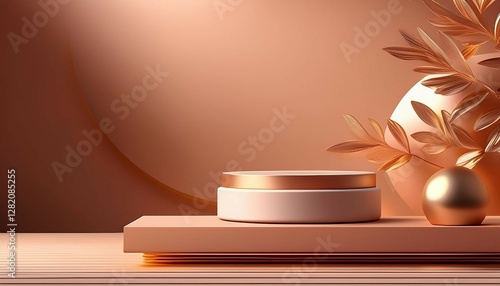 Wallpaper Mural elegant cream cosmetic product minimalist beauty display luxury skincare bottle modern product presentation Torontodigital.ca