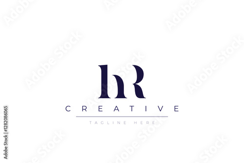hR abstract  minimalist letters Logo Monogram. It is a minimalist logo, this logo is made by combining two letters
