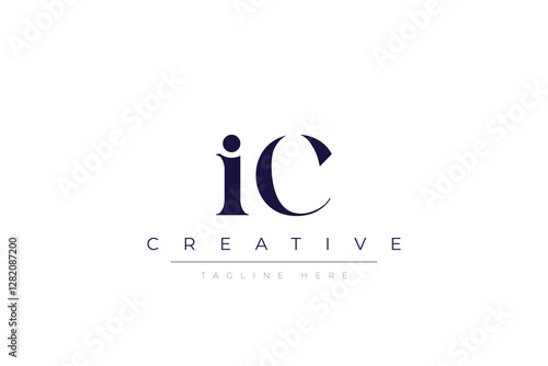 iC abstract  minimalist letters Logo Monogram. It is a minimalist logo, this logo is made by combining two letters