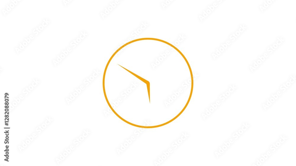 Brown circle clock isolated animation, Analog counting down clock isolated green background Brown circle clock isolated animation, Analog counting down clock isolated green background