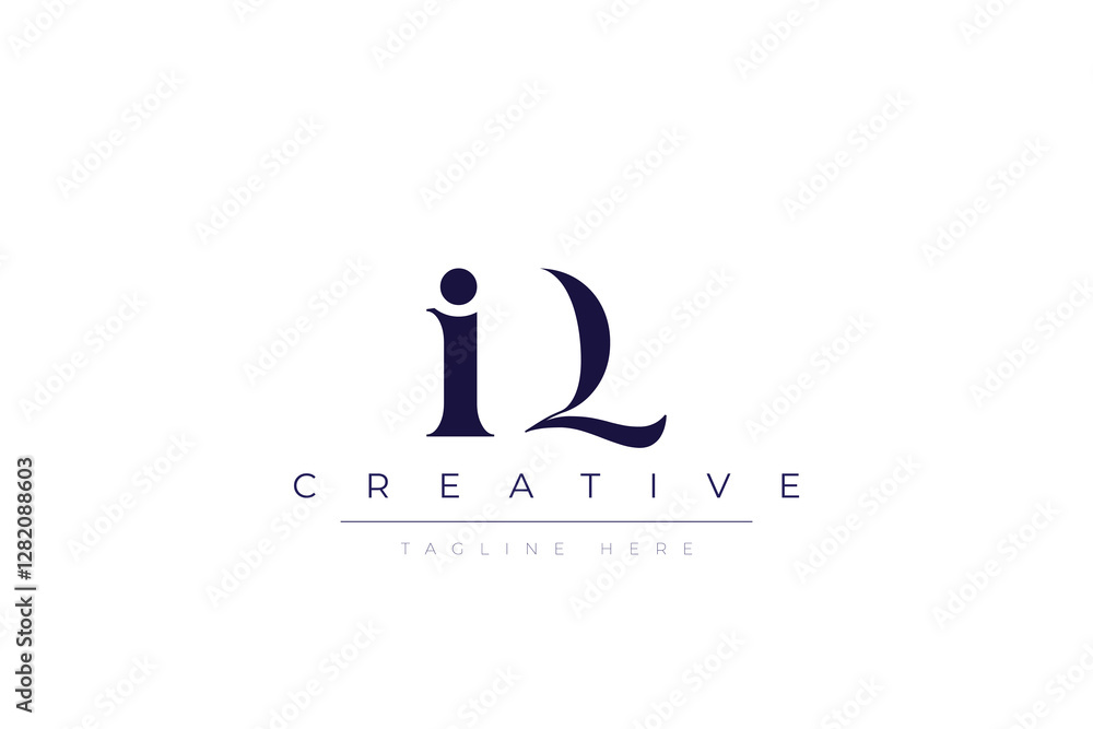 iQ abstract minimalist letters Logo Monogram. It is a minimalist logo, this logo is made by combining two letters iQ abstract minimalist letters Logo Monogram. It is a minimalist logo, this logo is made by combining two letters