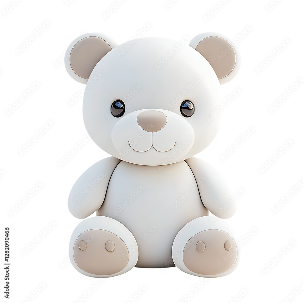 PNG 3D Render of a White Teddy Bear Toy Against Transparent Background for Gift, Toy, or Childrens Illustration Projects. PNG 3D Render of a White Teddy Bear Toy Against Transparent Background for Gift, Toy, or Childrens Illustration Projects.
