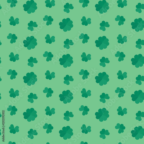 St Patrick background, green leaf lucky clover, shamrock pattern