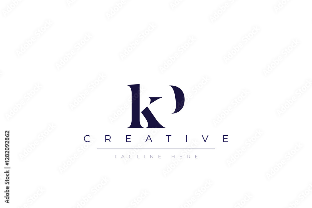Obraz premium kP abstract minimalist letters Logo Monogram. It is a minimalist logo, this logo is made by combining two letters