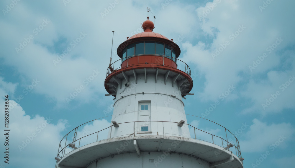 Empty lighthouse with no signage, ideal for maritime industry visuals. Empty lighthouse with no signage, ideal for maritime industry visuals.