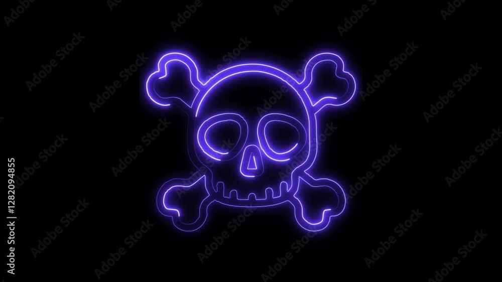 Glowing neon Danger icon isolated on black background. HD Video motion graphic animation Glowing neon Danger icon isolated on black background. HD Video motion graphic animation