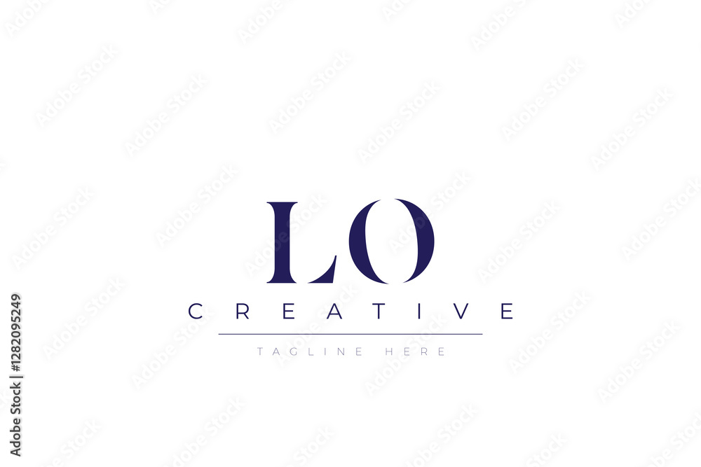 Obraz premium lO abstract minimalist letters Logo Monogram. It is a minimalist logo, this logo is made by combining two letters