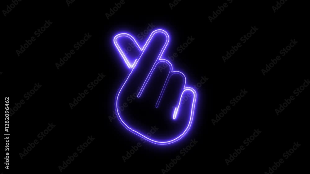 Glowing neon Hand arrow icon isolated on black background. HD Video motion graphic animation Glowing neon Hand arrow icon isolated on black background. HD Video motion graphic animation