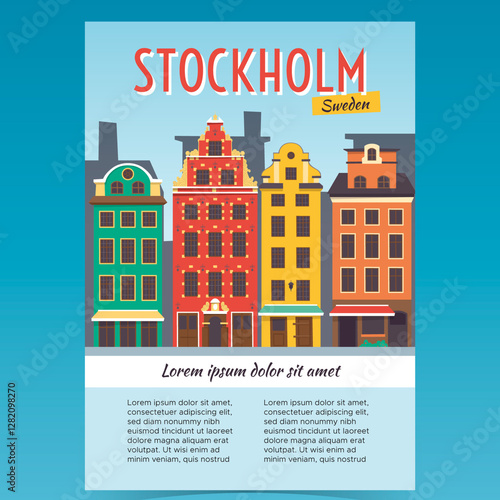Canvas Print vector illustration of stockholm city