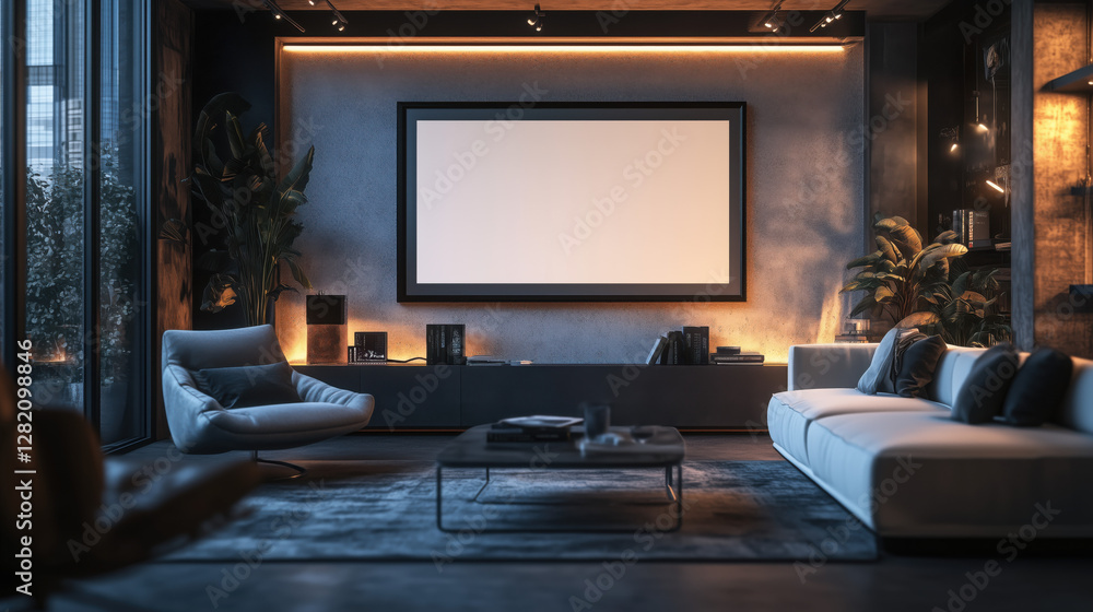 Futuristic Frame Mockup Showcased in a Modern High-Tech Living Room Featuring Cutting-Edge Furniture, Smart Lighting, and Digital Screens in the Background, Emphasizing a Sleek and Innovative Design
Futuristic Frame Mockup Showcased in a Modern High-Tech Living Room Featuring Cutting-Edge Furniture, Smart Lighting, and Digital Screens in the Background, Emphasizing a Sleek and Innovative Design