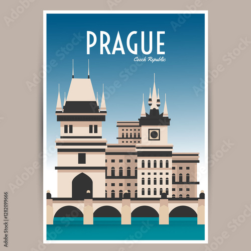 Photography vector illustration of prague city