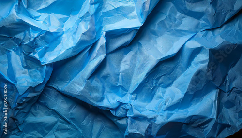 Wallpaper Mural crumpled blue paper texture with organic creases and subtle shadows perfect for backgrounds and design overlays Torontodigital.ca
